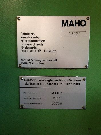 MAHO MH 600E CNC MILLING MACHINE