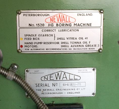 NEWALL 1520 JIG BORING MACHINE