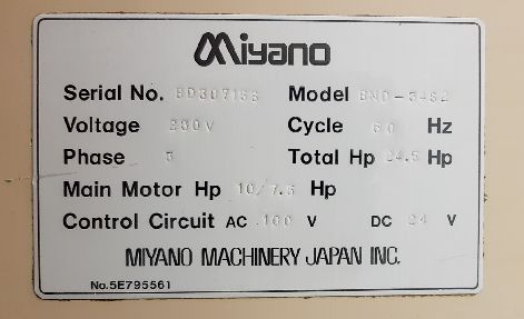 MIYANO BND-34S2 4 AXIS CNC LATHE.