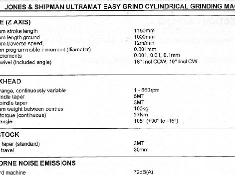 JONES & SHIPMAN ULTRAMAT-1000-EASY-B CNC UNIVERSAL / CYLINDRICAL GRINDER