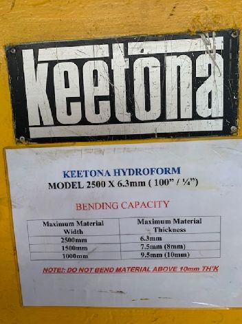 KEETONA HYDROFORM HUF 84097 SHEET METAL BOX & PAN FOLDING MACHINE
