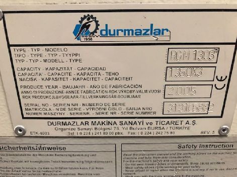 DURMA RGM 1303 HYDRAULIC GUILOTINE / SHEAR