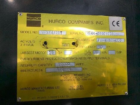 HURCO VMX 64/40T CNC VERTICAL MACHINING CENTRE