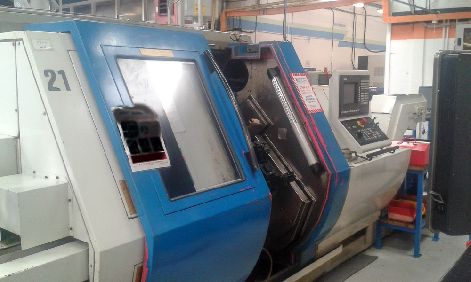 GILDEMEISTER MF TWIN 65 TWIN SPINDLE CNC TURNING CENTRE WITH 12 STATION REVOLVER HEADS