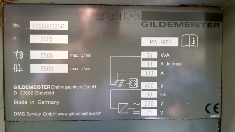 GILDEMEISTER MF TWIN 65 TWIN SPINDLE CNC TURNING CENTRE