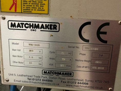 MATCHMAKER VMC 1020 CNC VERTICAL MACHINING CENTRE