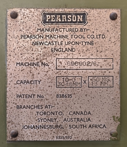 PEARSON 3M X 13MM GUILLOTINE / SHEARING MACHINE PEARSON 3M X 13MM GUILLOTINE / SHEARING MACHINE